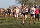 Lydia Sharpe (NSP) soon after the start of the under-20 womens Northern Cross Country Champs, Knowsley Safari Park. Photo: David T. Hewitson/Sports for All Pics